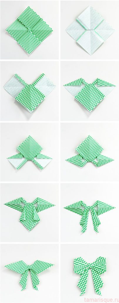 Как сделать бантик оригами